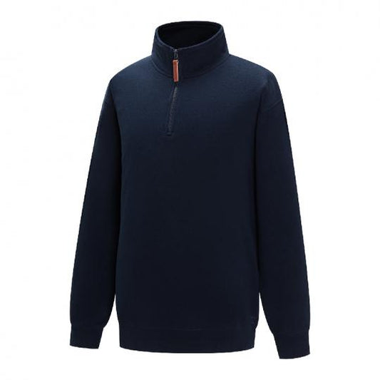 Pilbara Mens Classic Zipper C/F Fleece Pullover - Navy