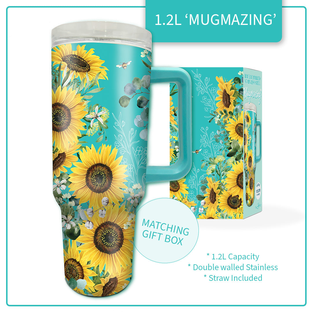 Lisa Pollock - Bee sunny Mugmazing stainless steel mug