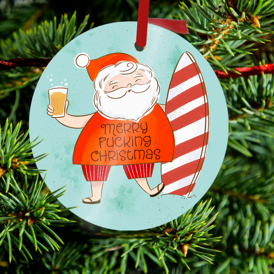 Merry Fucking Christmas Aussie Santa Decoration