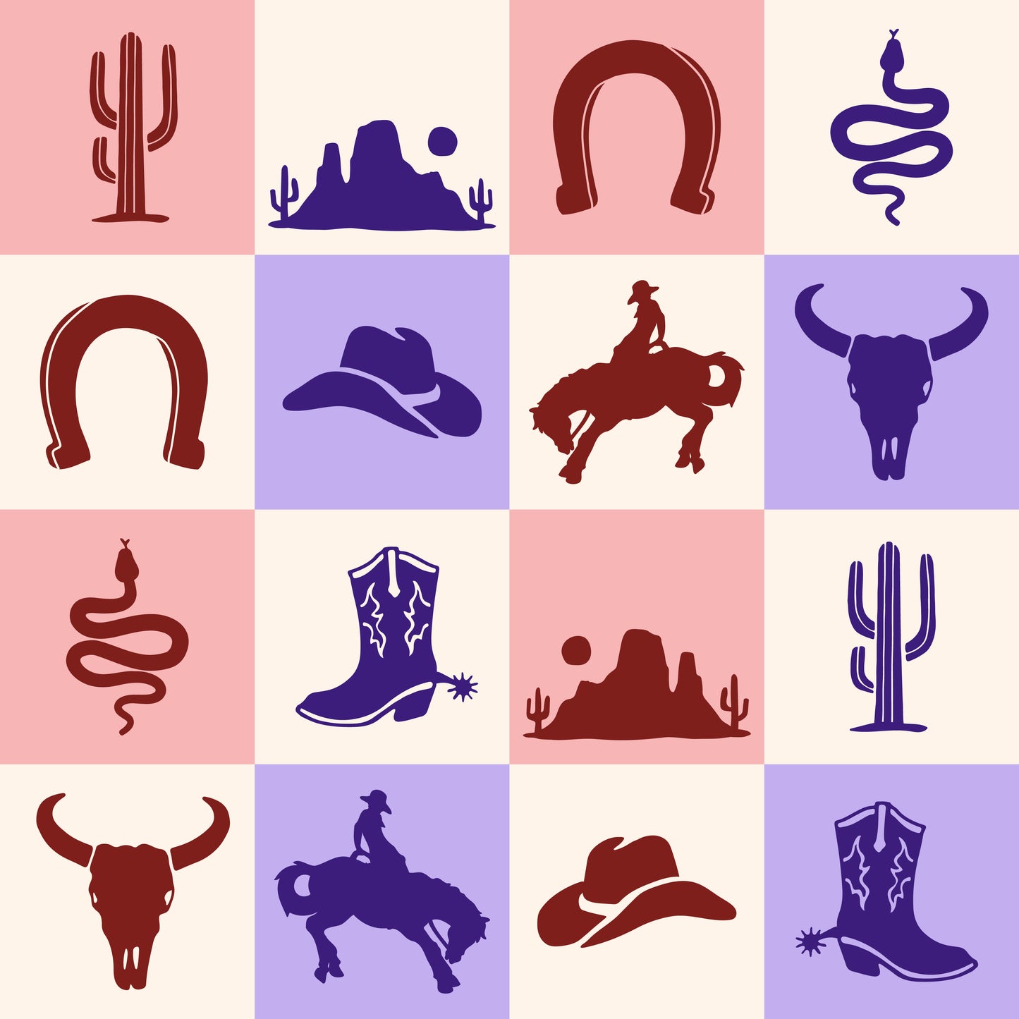 Pre Order Swag Blanket - Pink squares cowboy