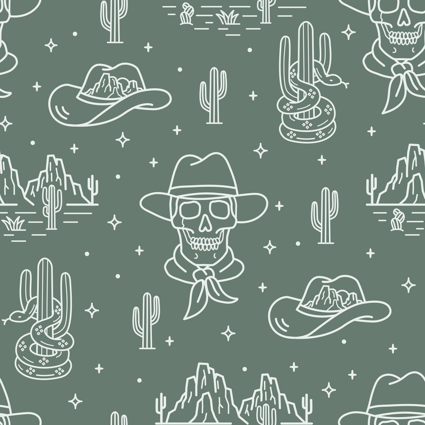 Pre Order Swag Blanket - Western line art green