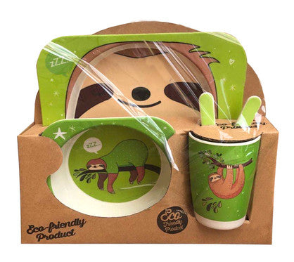 Kids Dinner set Bamboo - Sloth