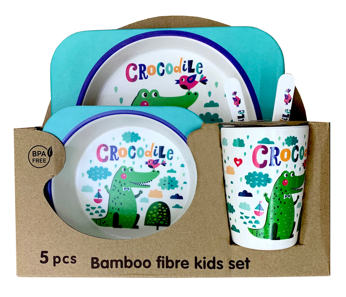 Kids Dinner set Bamboo - Crocodile
