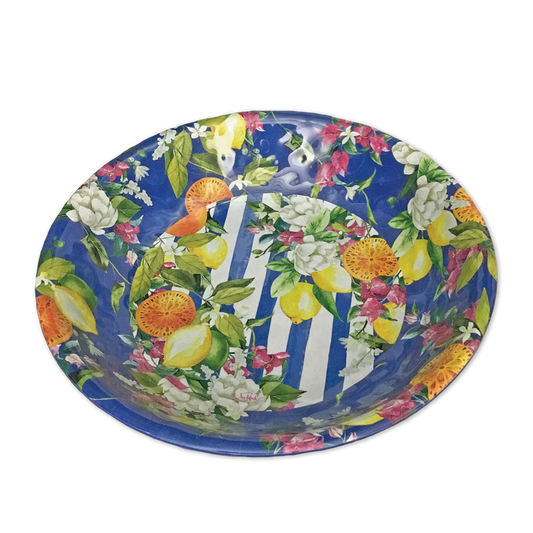 Lisa Pollock Melamine Salad Bowl - Amalfi Coast