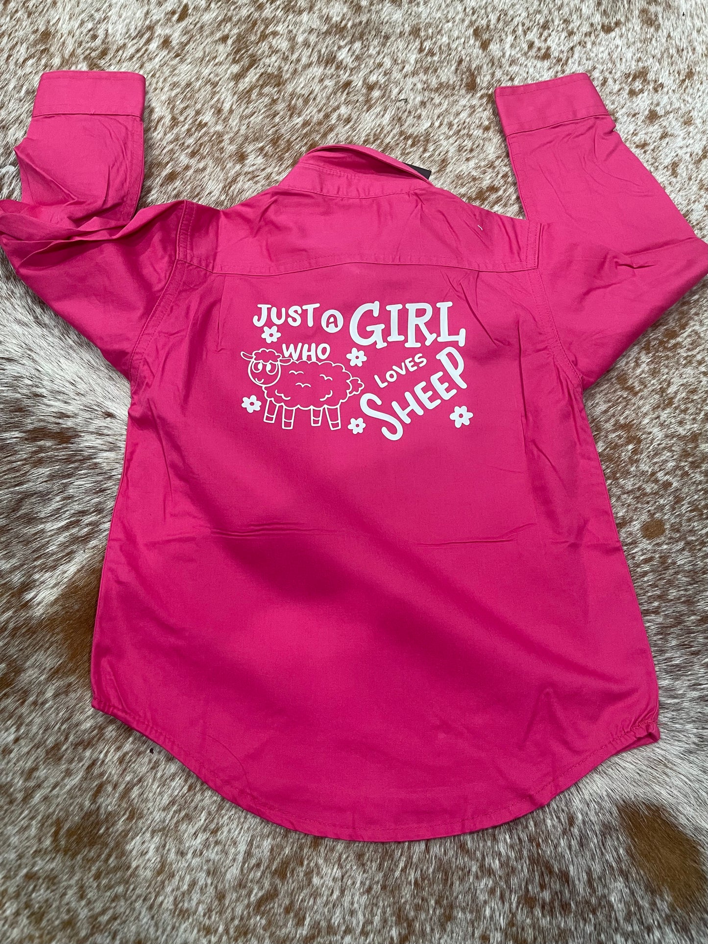 Kids Pilbara Shirt - just a girl who loves sheep.