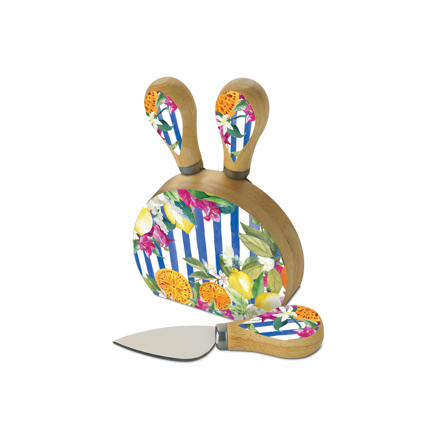 Lisa Pollock Magnetic Cheese Knife Block - Amalfi Coast
