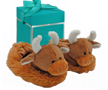highland cow slippers 0-6 months