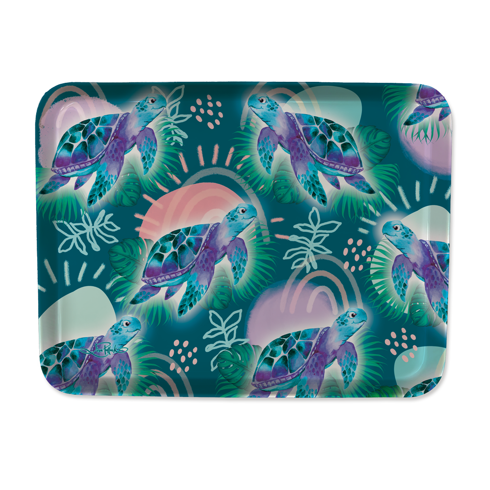 Lisa Pollock Small Melamine Serving tray - Turtle