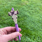 Boho skull purple beaded pen