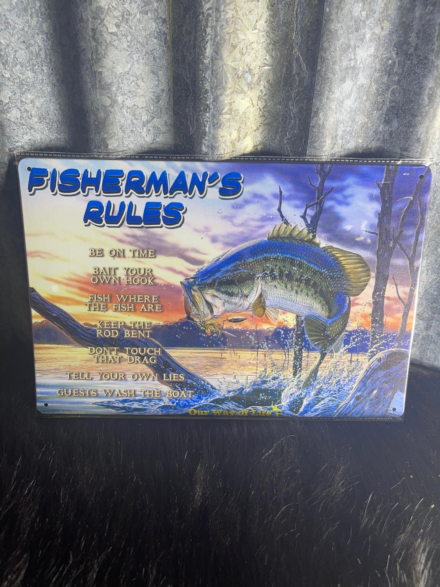 Tin Sign - Fishing