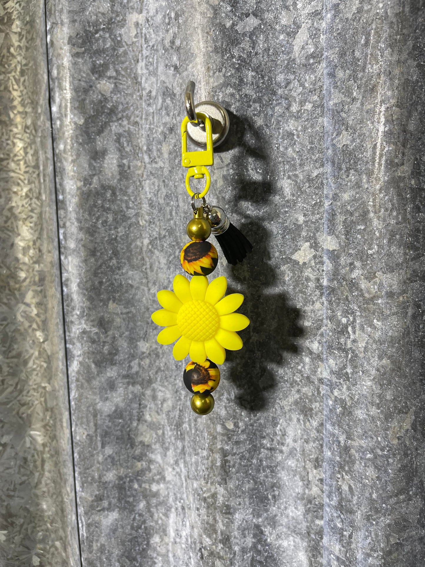 Keyring, beaded - Sunflowers