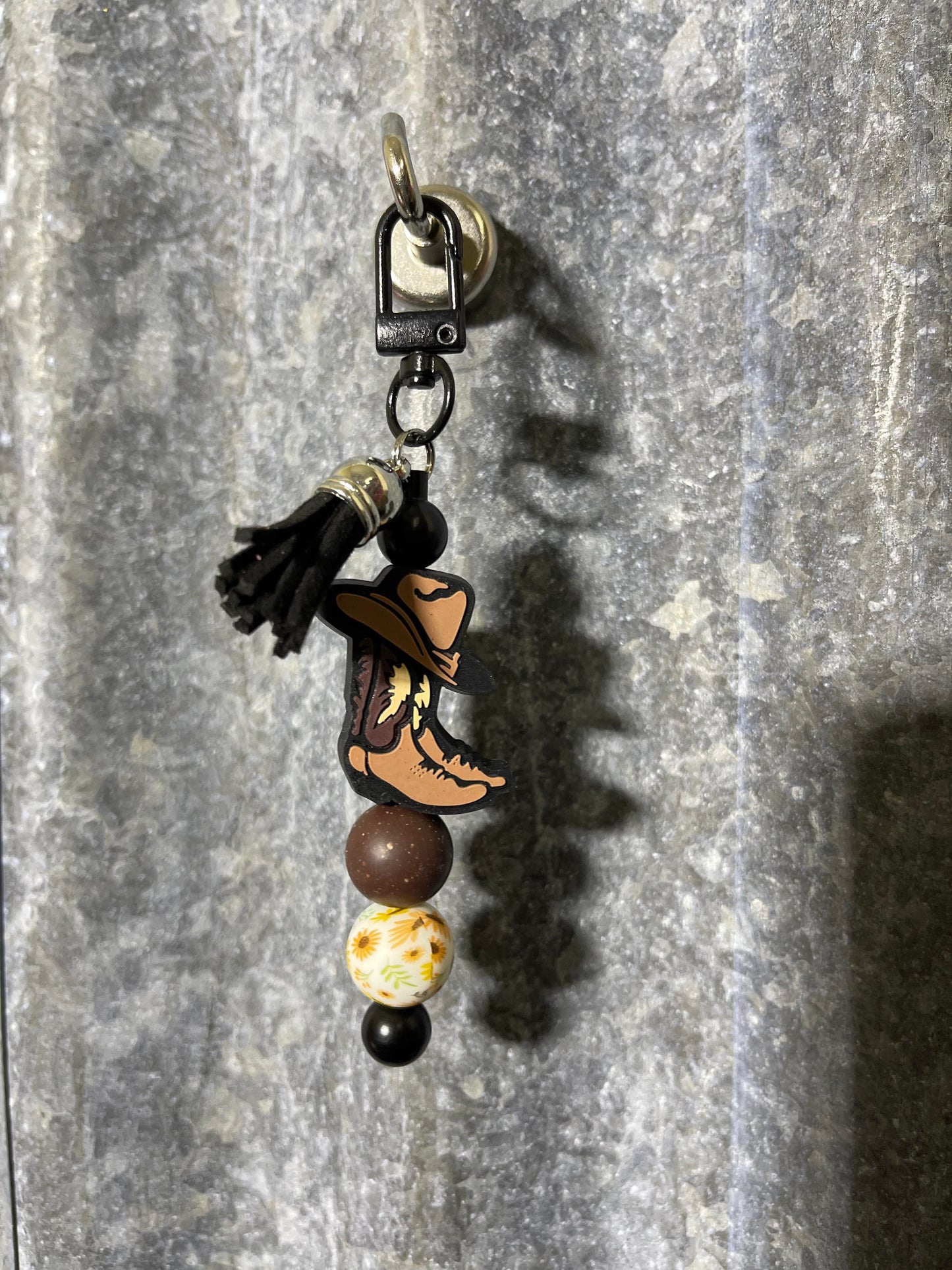 Keyring, beaded - Yeehaw