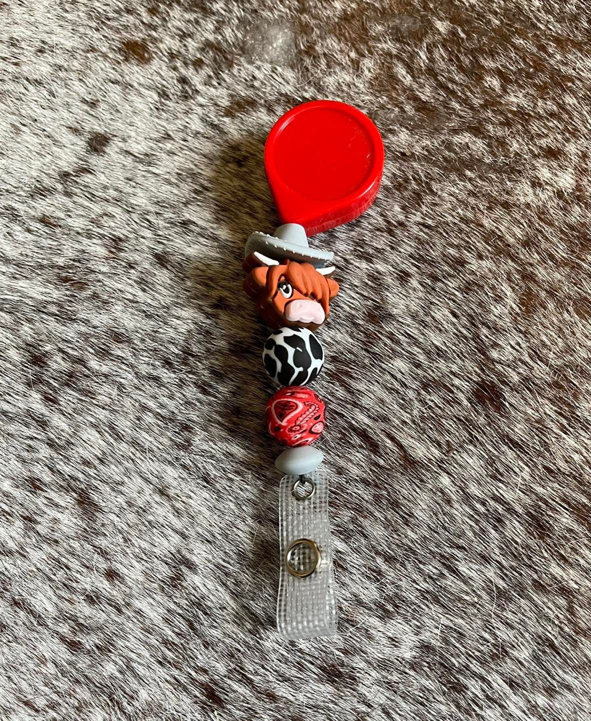 Happy Highland Retractable beaded Lanyard