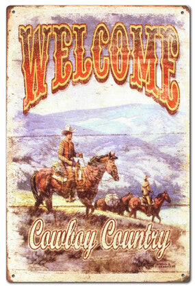 Tin Sign - Cowboy country