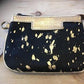 Small Clutch- Ontario - Gold Black Hairon and Gold Leather