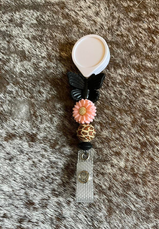 Butterfly kisses Retractable beaded Lanyard