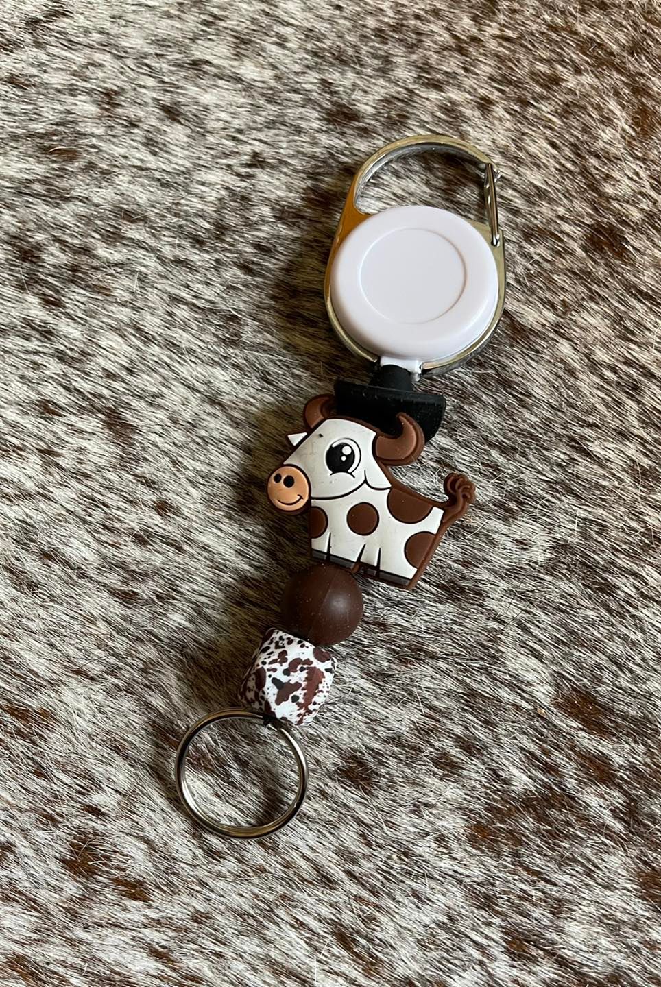 How now brown cow Retractable beaded Lanyard