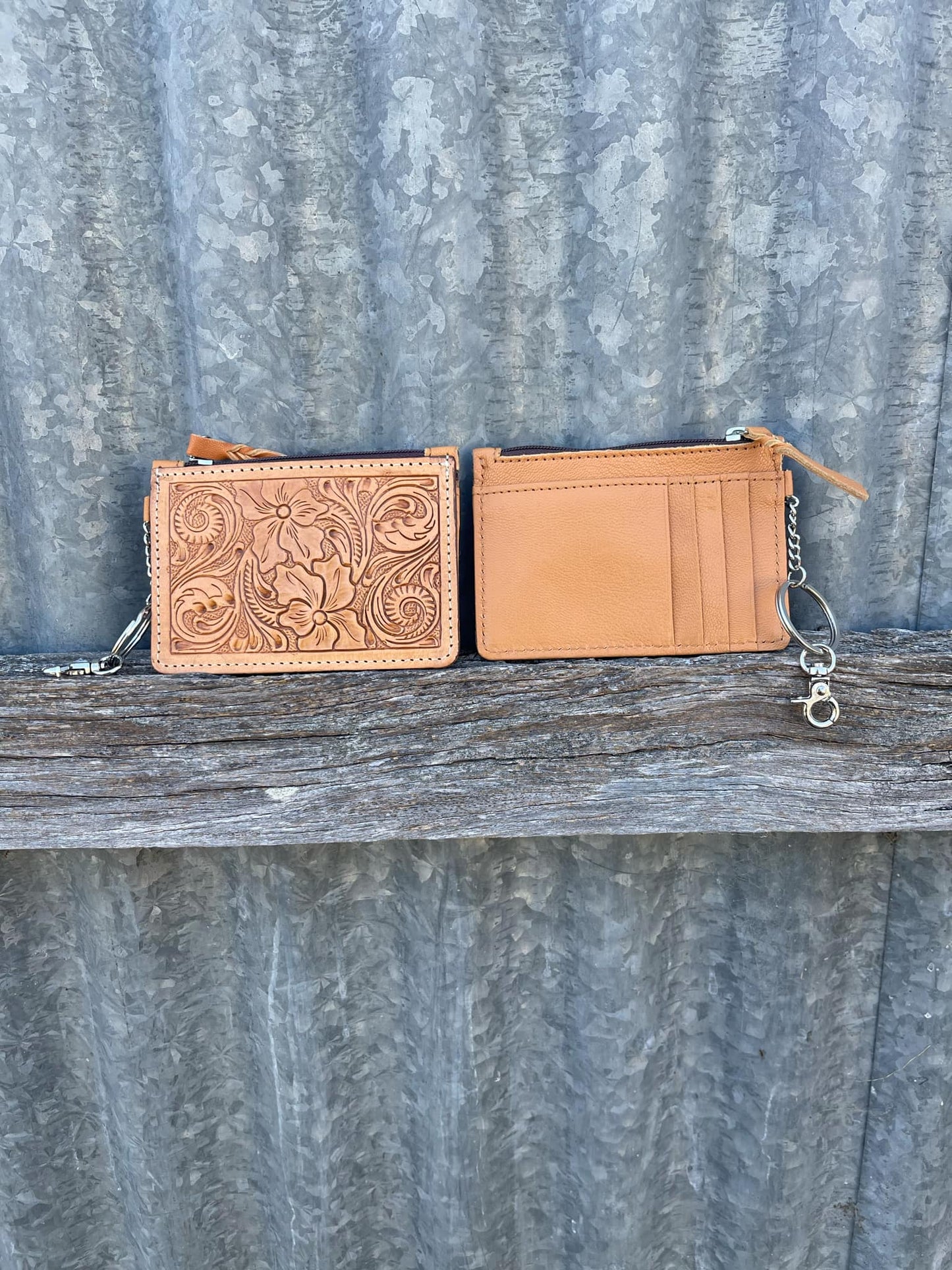 Tooling Leather and Cowhide Key/ Card Case plain