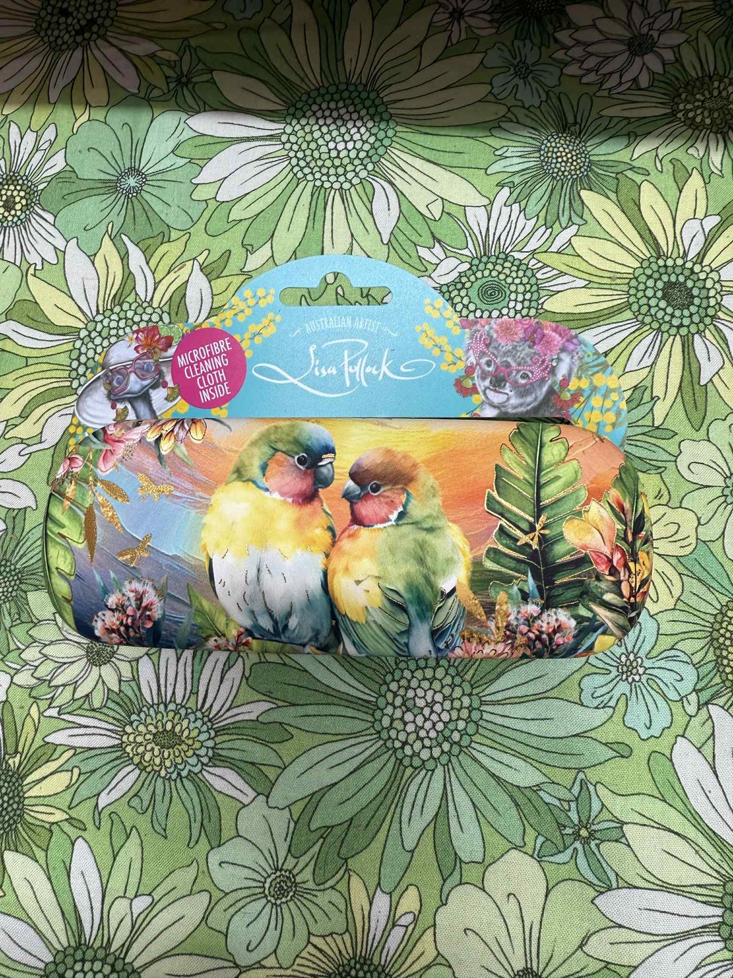 Lisa Pollock - Glasses case - Sunset Love Birds