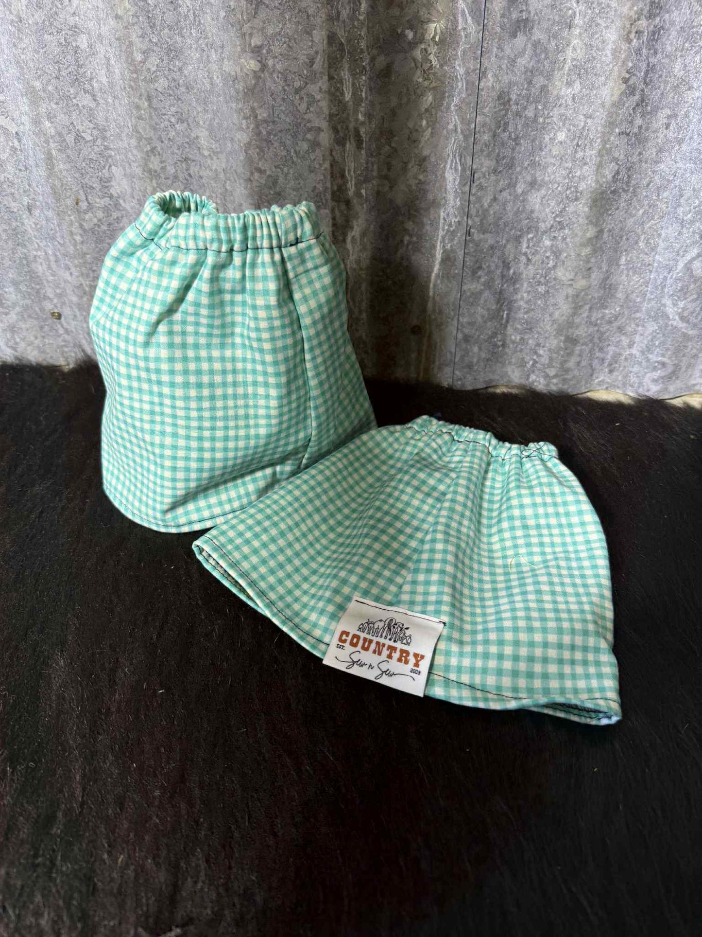 Fabric sock savers-Blue gingham
