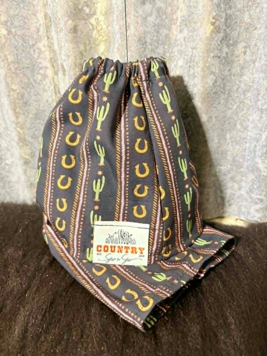 Fabric sock savers- Horseshoes & Cactus