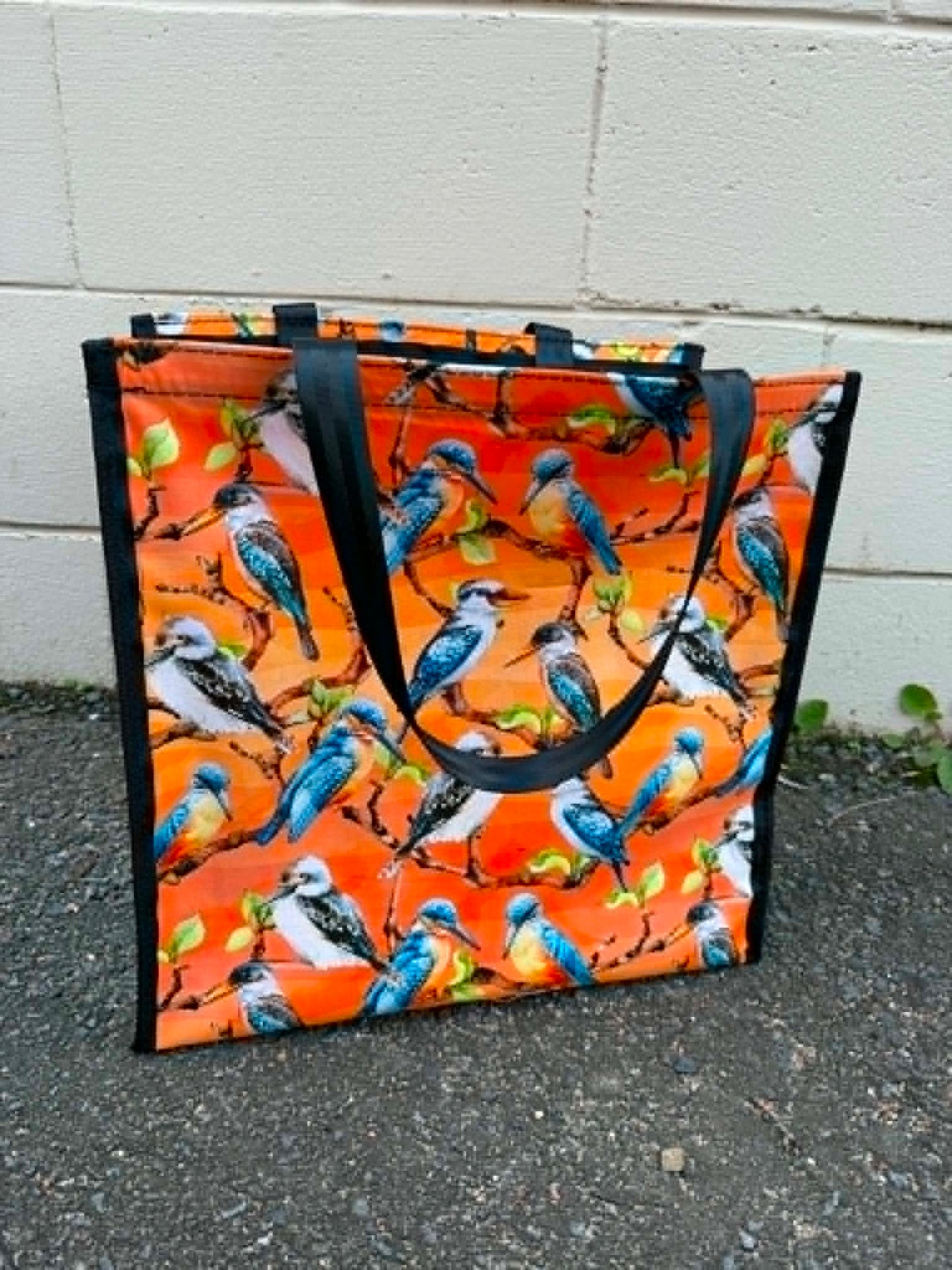 Pvc and fabric shopping bag - Birds, kookaburra's