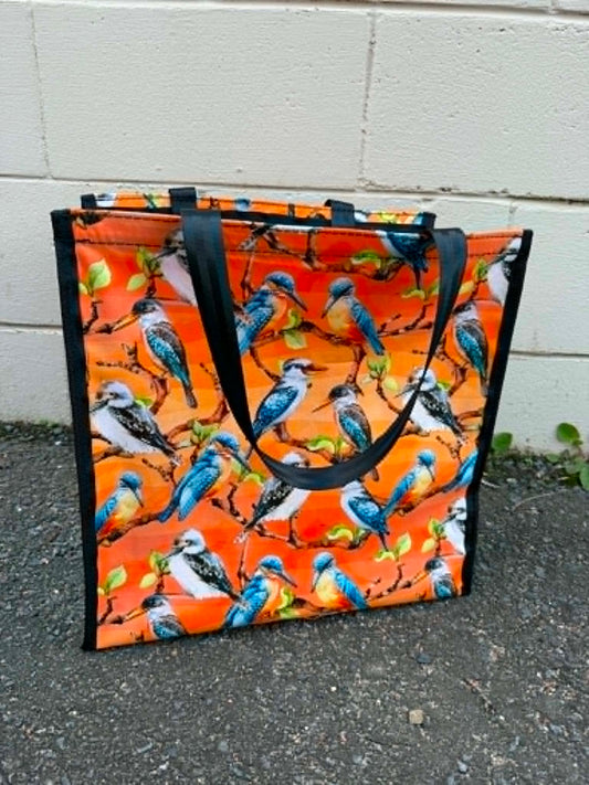 Pvc and fabric shopping bag - Birds, kookaburra's