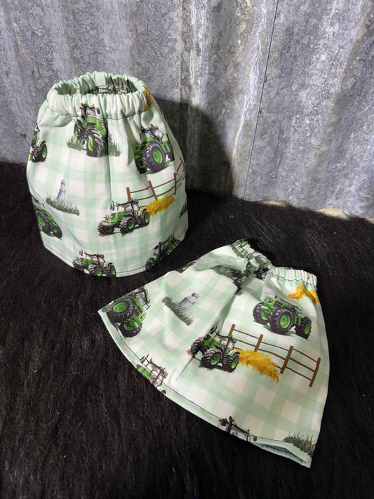 Fabric sock savers-John Deere Checks