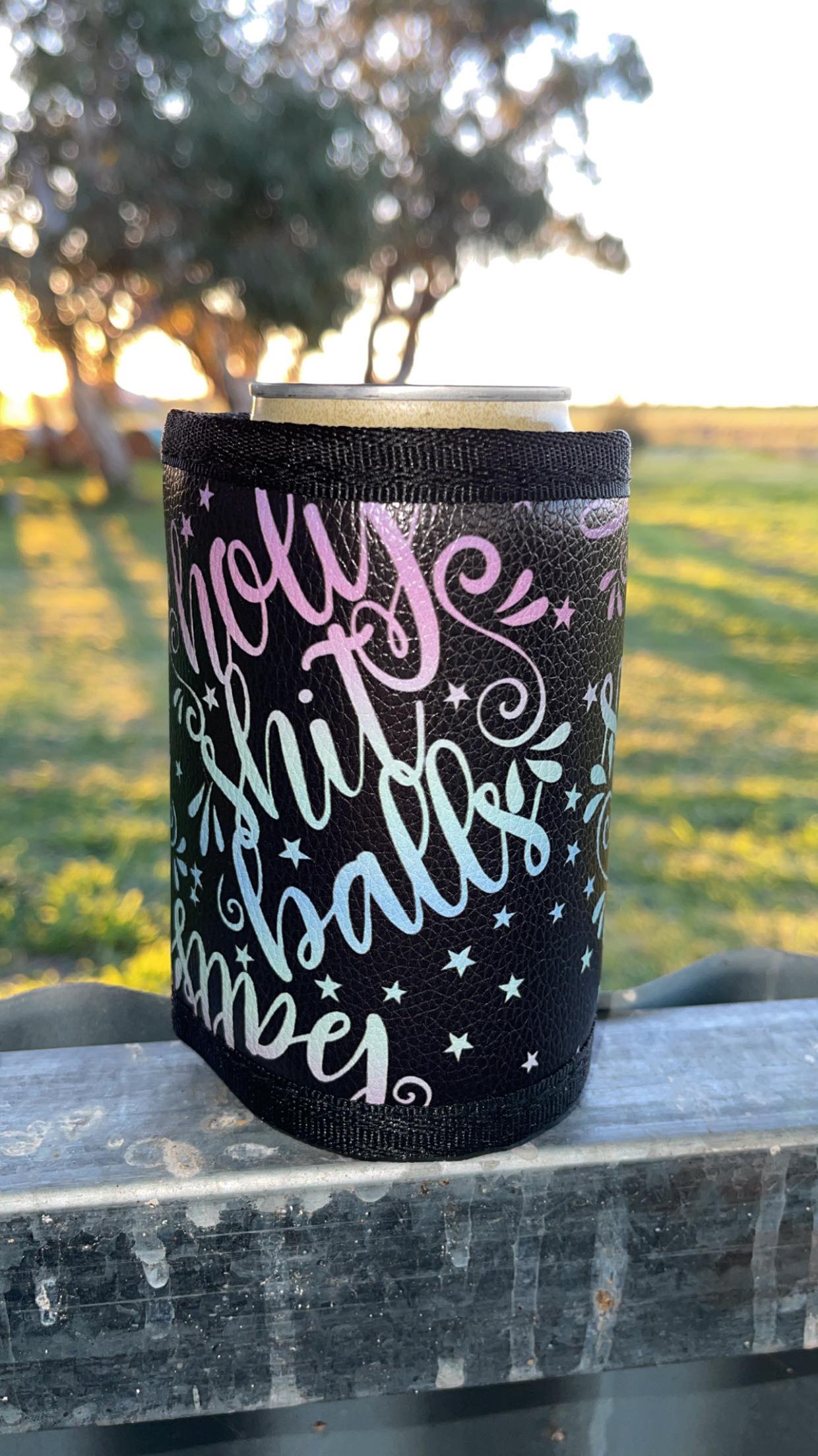 Vinyl Stubby Holder - Holy shit balls