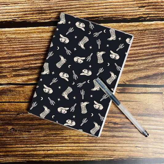 Western lined notebook - moon and stars
