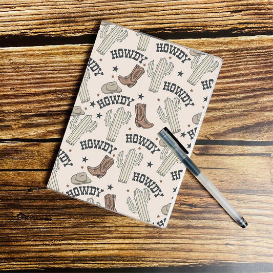Western lined notebook -Cactus howdy