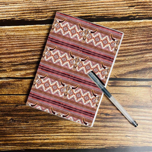 Western lined notebook - Skulls and turquoise