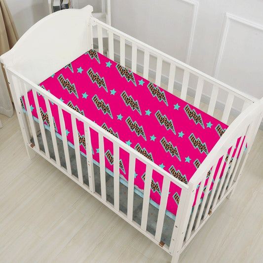Cot fitted sheet - Bright pink