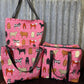 Ready made Shopping Bag Set (insulated cooler bag) - Pink Cows