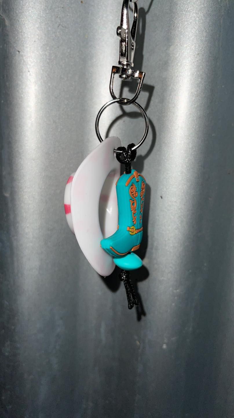 Cowboy hat keyring with Bead - Cowboy boot