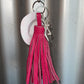 Cowboy hat keyring with leather tassel - Pink