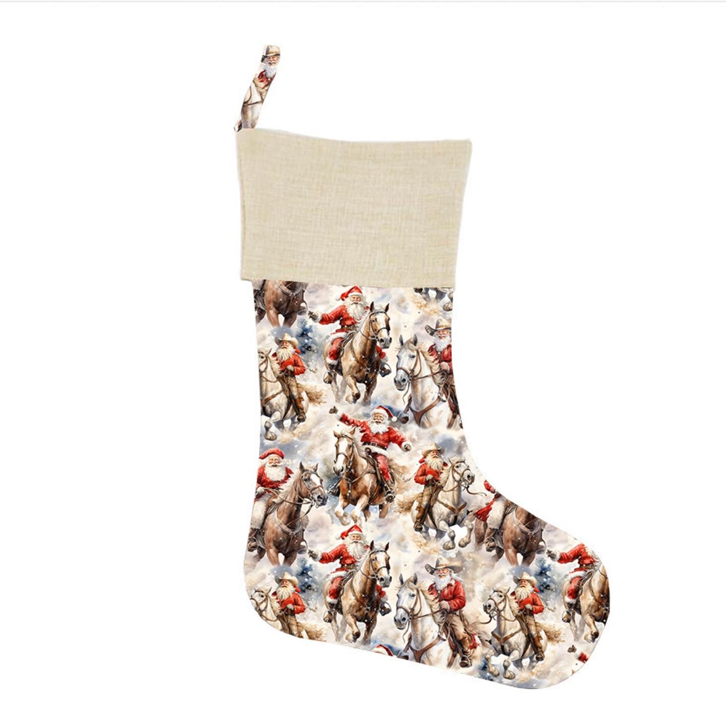 Christmas Stocking - Santa on horseback