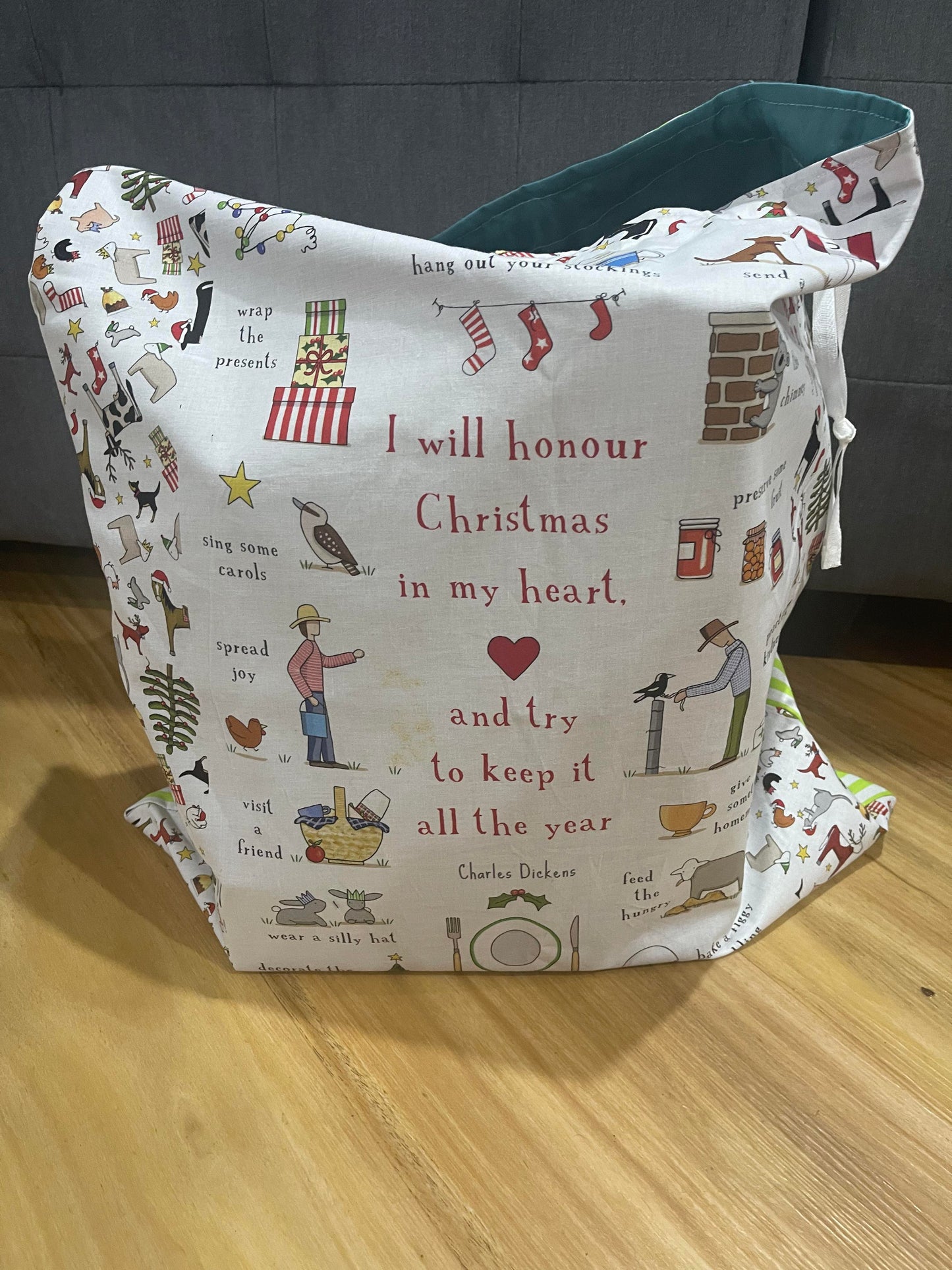 Christmas Santa Sack- I will honour Christmas