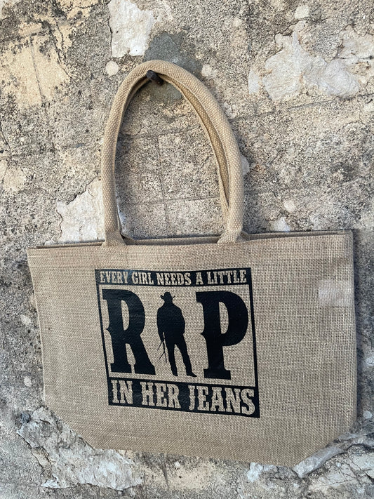 Market garden hessian Shopping bag - Rip in their jeans