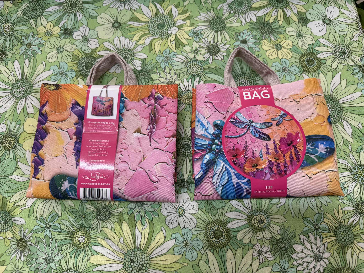 Lisa pollock shopping bag - Playful Dragonfly