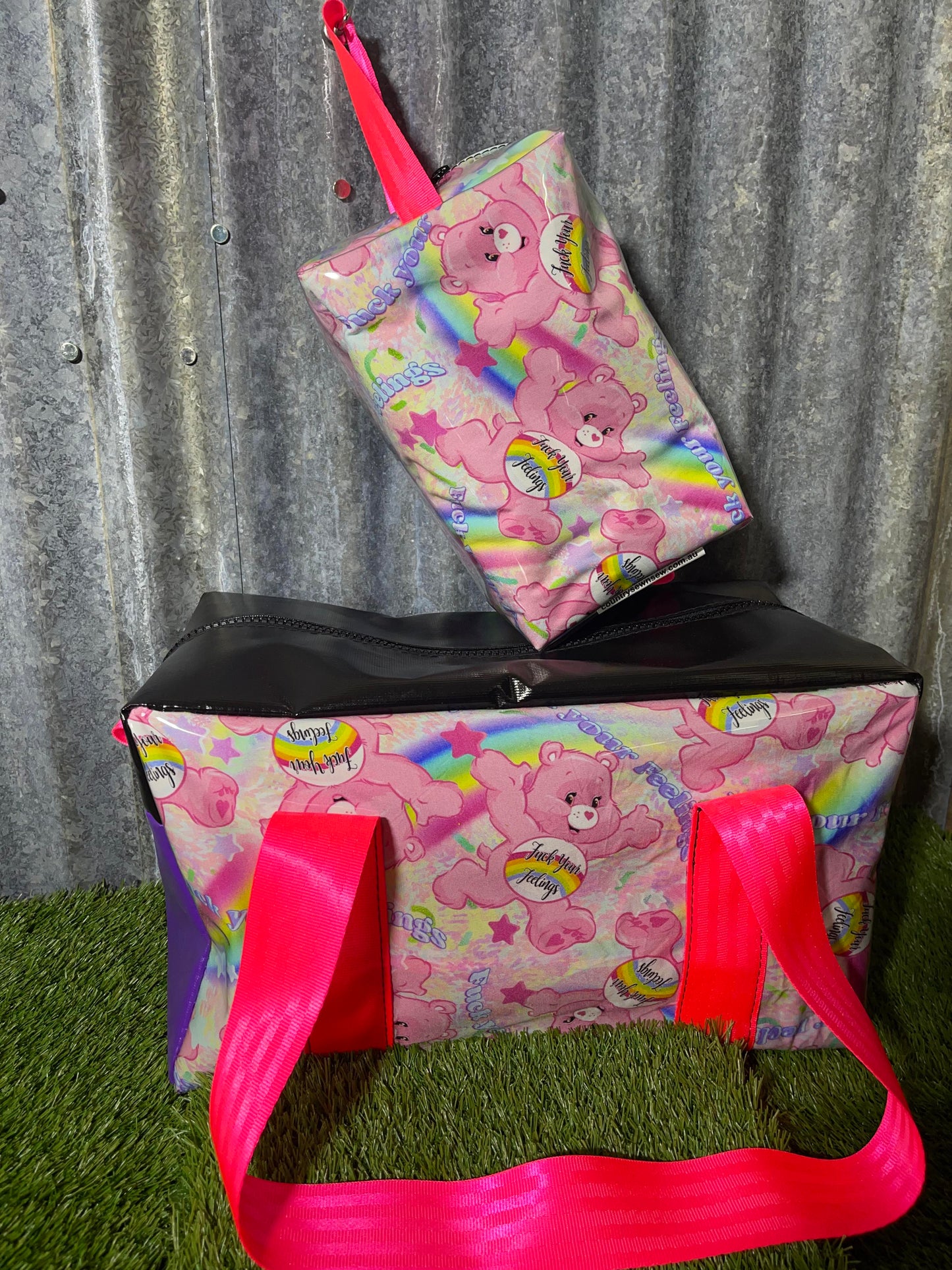 Ready made Overnight bag and toiletry bag set - Care bears (adult version)