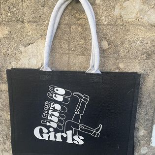 Market garden hessian Shopping bag -  Lets go girls