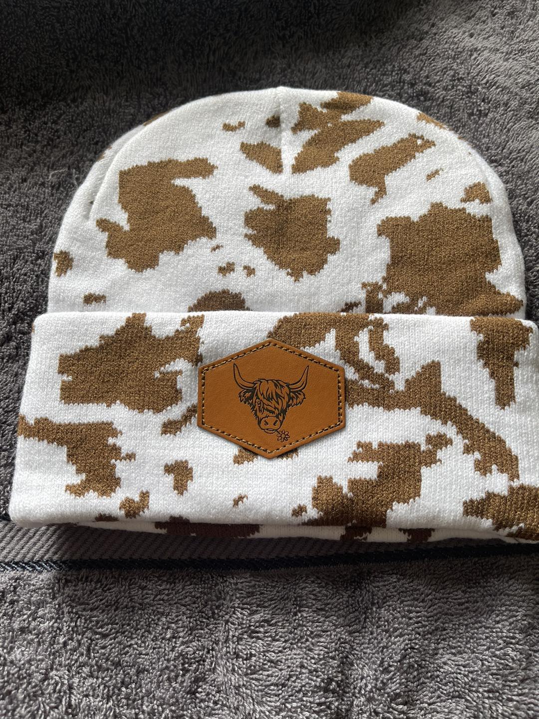 Cow print beanie - Highland cow 5