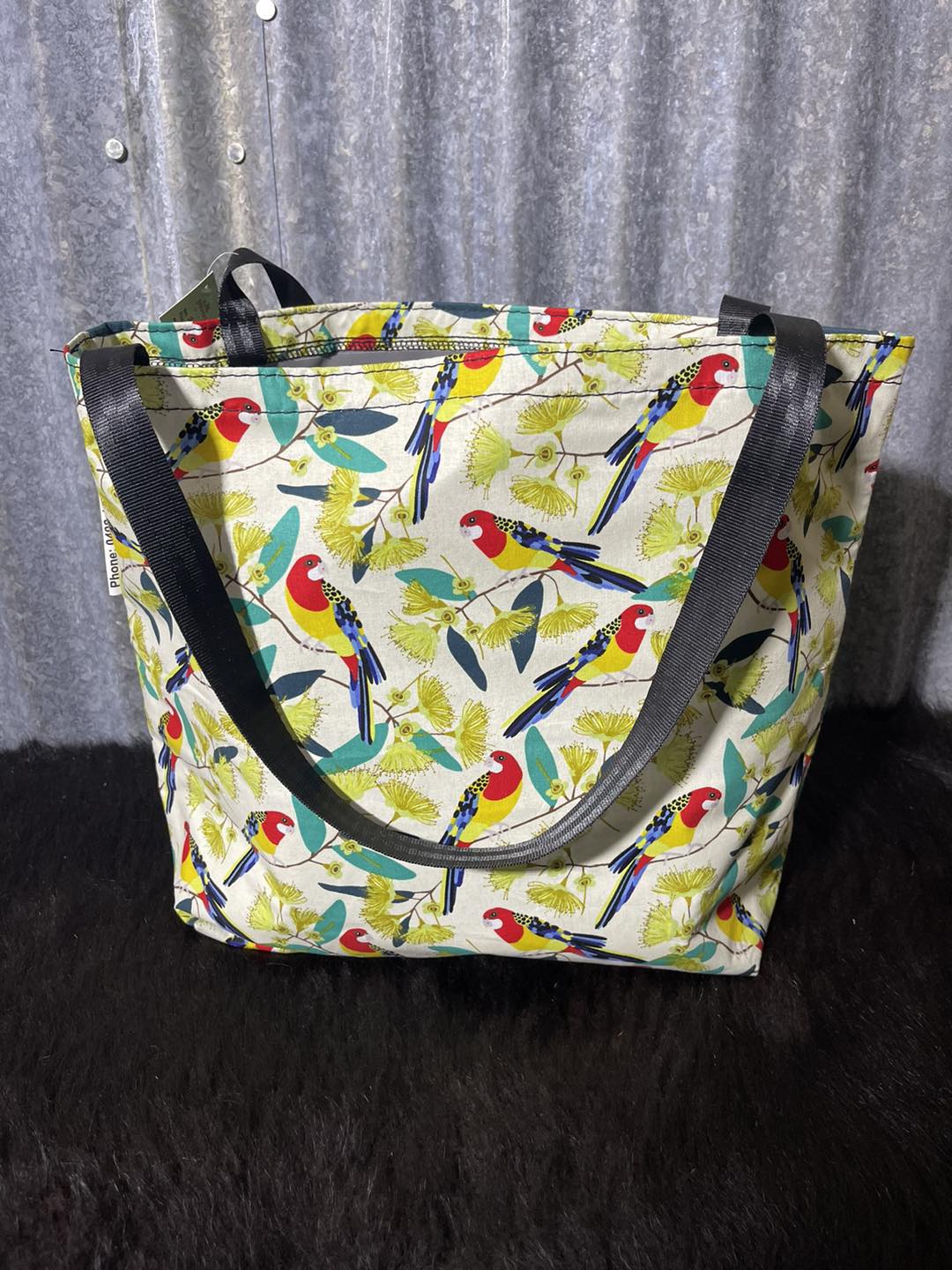 Fabric Shopping bag -(Ready Made)  Parrots