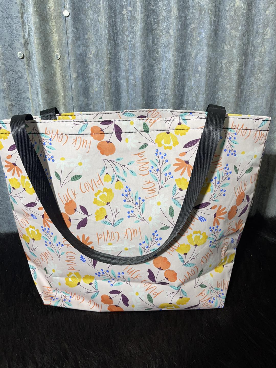 Fabric Shopping bag -(Ready Made)  F*&k Covid