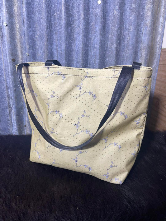 Fabric Shopping bag -(Ready Made)  Yellow floral