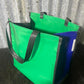 PVC Shopping bag -  (Ready Made) Green, blue, black