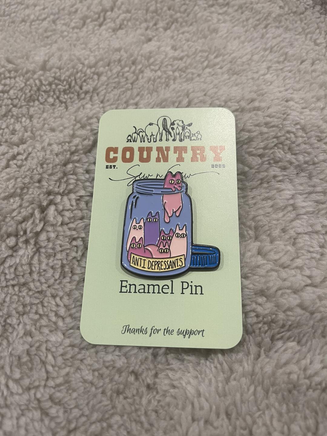 Enamel Hat Pin - Cats anti depressants