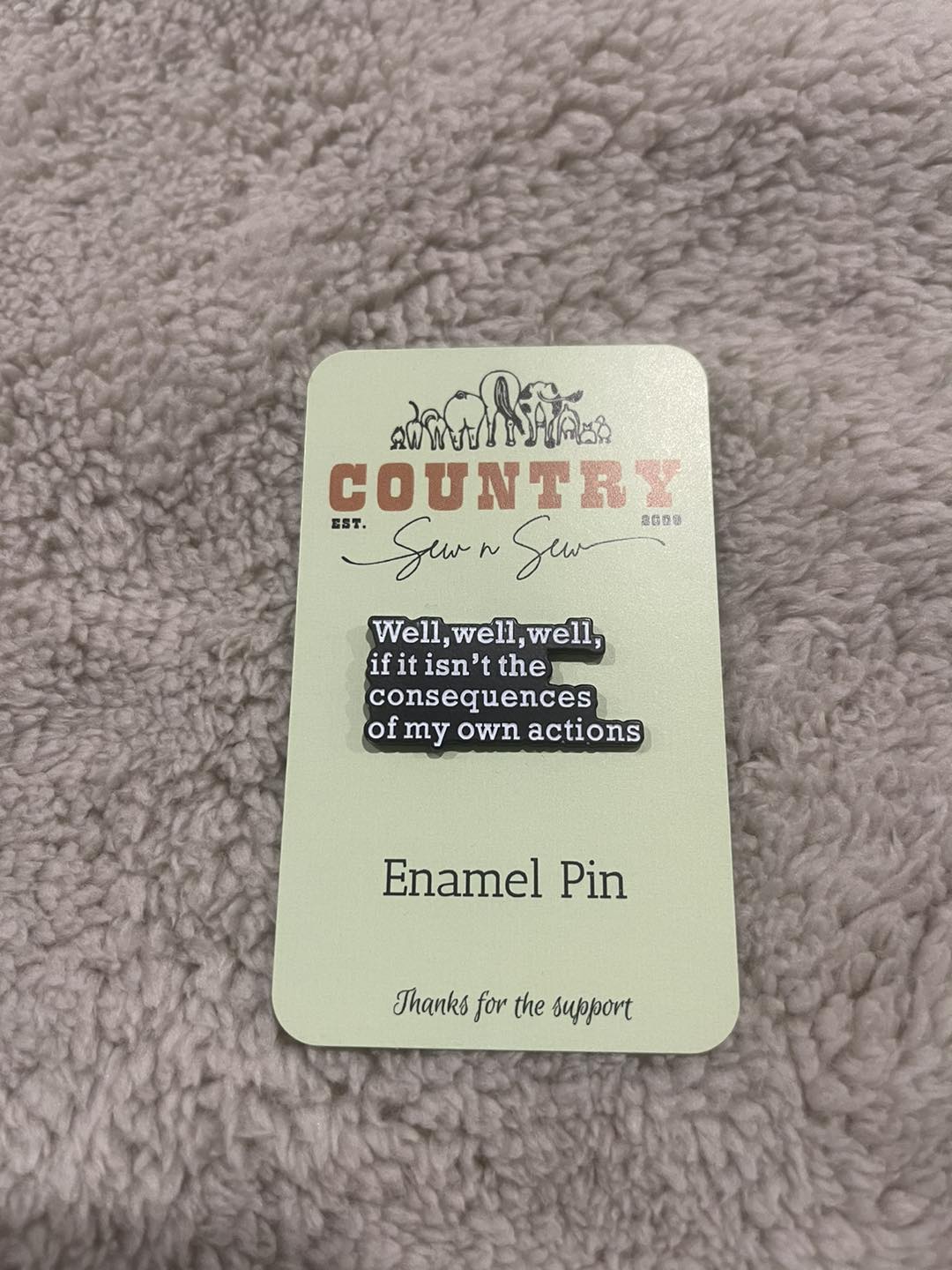 Enamel Hat Pin -  Well Well Well