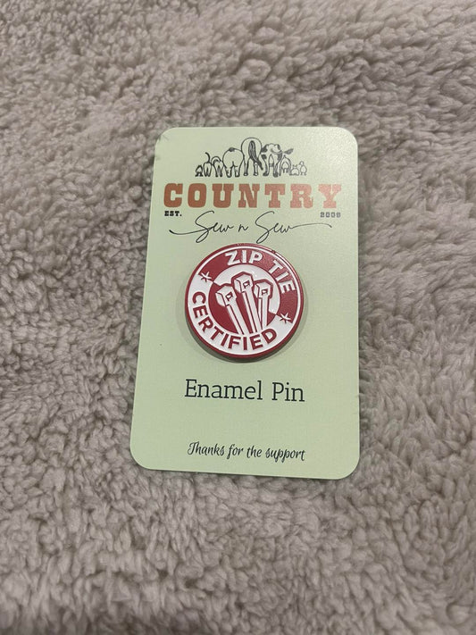 Enamel Hat Pin - Zip Tie certified